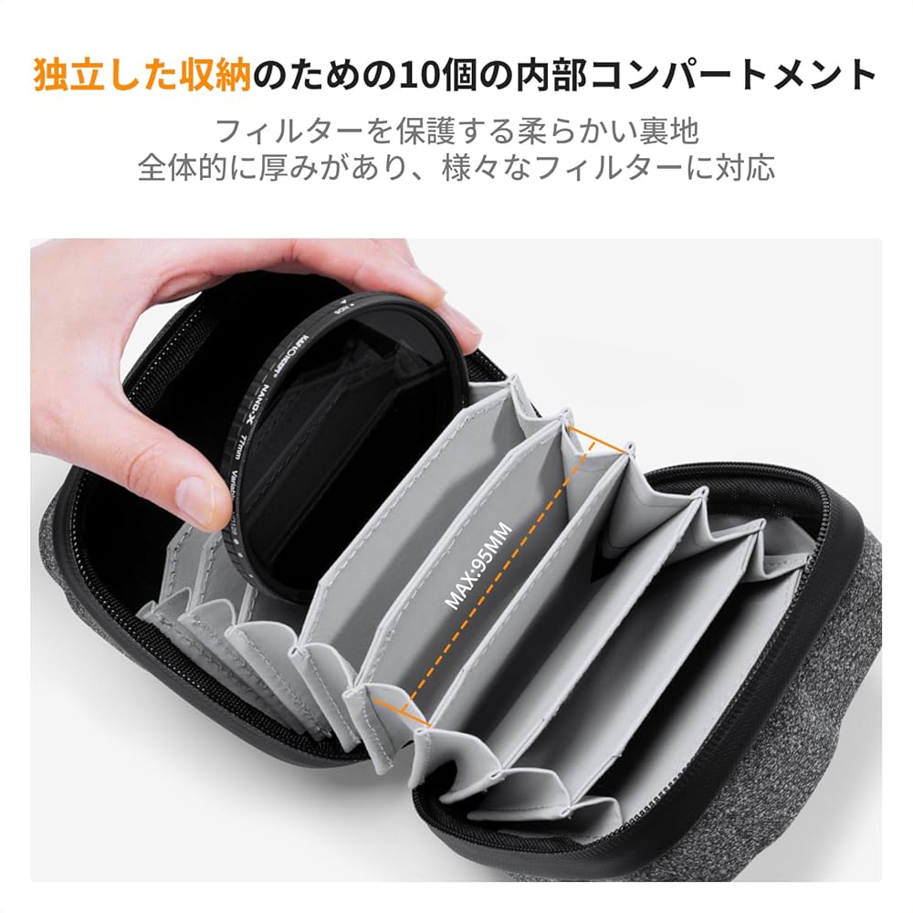 Amazon.co.jp: K&F Concept フィルターケース 10枚用 フィルター